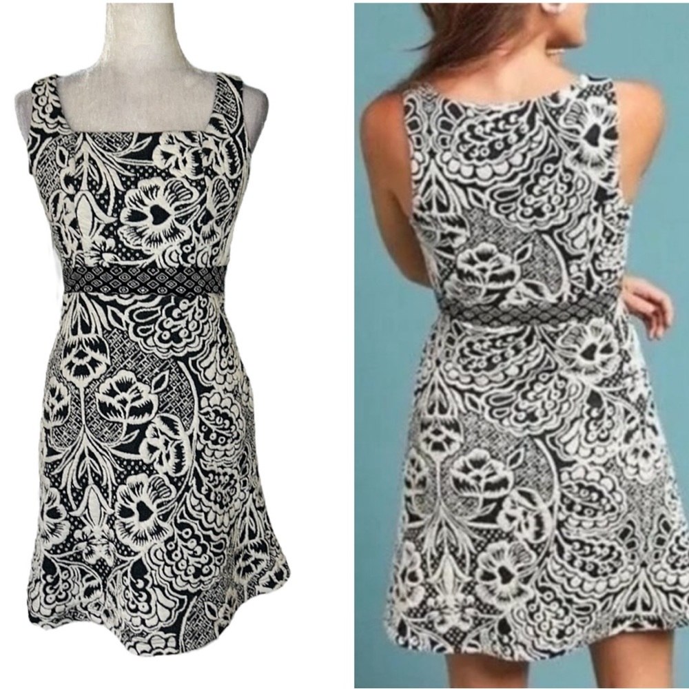 NWT Anthropologie Ett:Twa Valery Jacquard  Rayon Knit Flared Mini Dress - XS